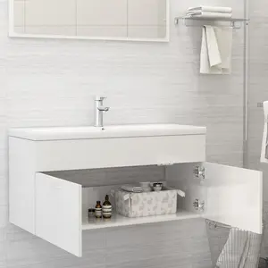 Yamna 1000mm Single Bathroom Vanity with Integrated Ceramic Basin Gloss White