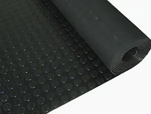 Rubber Flooring Matting - 1m x 6m x 3mm - Coin Pattern - Workshop Garage Shed Van Non-Slip