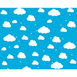 Origin Murals Cartoon Cloudy Sky Blue Matt Smooth Paste the Wall Mural 350cm Wide X 280cm High