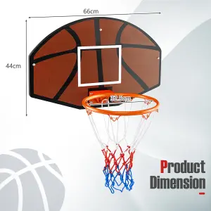 Costway Basketball Hoop Set Wall Mounted Basketball Game Set Kids Teens Adults