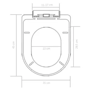 vidaXL Soft-close Toilet Seat with Quick-release Design Black