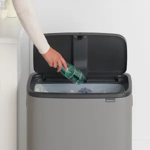 Bo Touch Bin, 60 litre, with 1 inner Plastic Bucket Mineral Concrete Grey