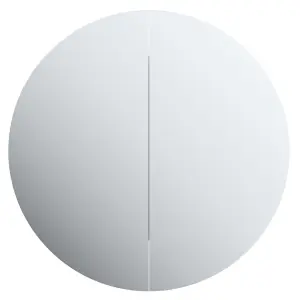 Berkfield Bathroom Cabinet with Round Mirror&LED Grey 54x54x17.5 cm