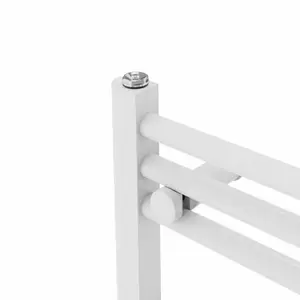 Wiest Straight Heated Towel Rail Radiator Bathroom Ladder Warmer White / 80cm H x 50cm W x 3cm D