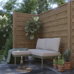 Klikstrom Tiama Contemporary Pressure treated 6ft Brown Wooden Fence panel (W)0.9m (H)1.8m