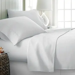 Striegel 200 Thread Count Cotton Blend Percale Duvet Quilt Cover With Pillow Case White / Double Duvet Cover + 2 Standard Pillowcases