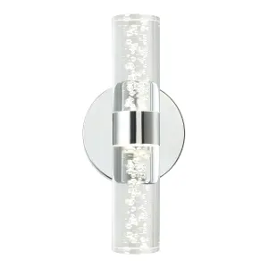 GoodHome Myvat Bubble Silver Chrome effect Double Bathroom Wired Wall light