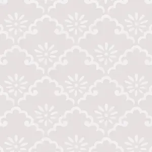 Laura Ashley Coralie Sugared Grey Motif Smooth Wallpaper