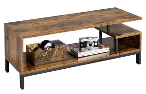 Yaheetech Rustic Brown Industrial TV Stand with Open Storage Shelf