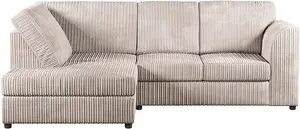 Jumbo Cord High Back 4-Seater Left Hand Facing Corner Sofa Transform Your Living Space and Style