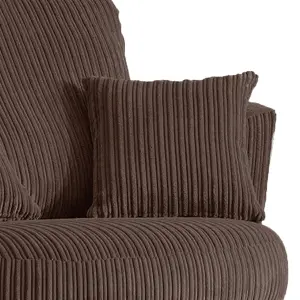 Luxor Jumbo Cord Chocolate Fabric Single Seater 360 Degree Swivel Chair Sofa Accessory