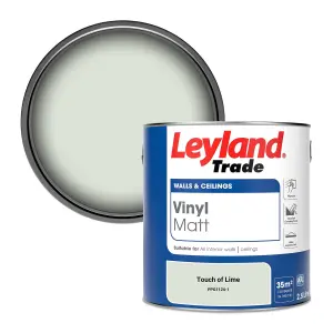 Leyland Trade Vinyl Matt Walls & Ceilings Emulsion Paint Touch of Lime (PPG1124-1) 2.5L