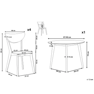 4 Seater Dining Set White ROXBY