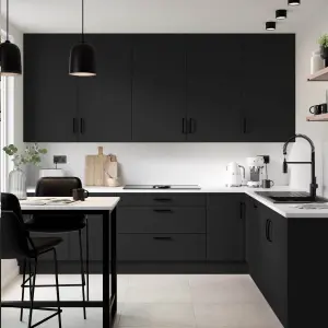 Premium Kitchens Ethos Matt black Modern Appliance Cabinet door (W)600mm (H)453mm (T)18mm