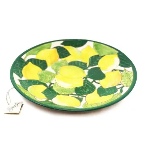 Signature Lemons Hand Painted Ceramic Kitchen Dining Large Platter (Diam) 42cm