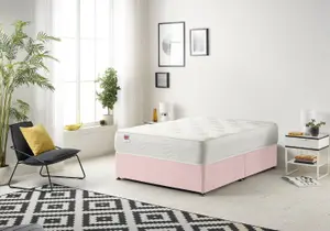 Somnior Plush Pink Memory Foam Divan Bed With Mattress - Double