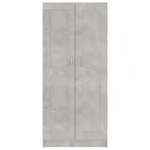 Berkfield Book Cabinet Concrete Grey 82.5x30.5x185.5 cm Engineered Wood