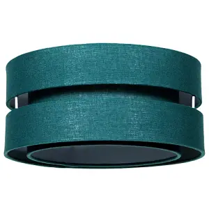 Contemporary Quality Green Linen Fabric Triple Tier Ceiling Pendant Light Shade