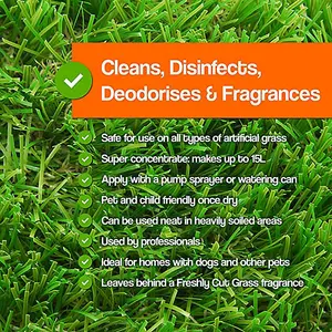 Pro-Kleen Artificial Grass Cleaner Fresh Cut Grass Fragrance, Cleans, Disinfects, Deodorises 5 Litre