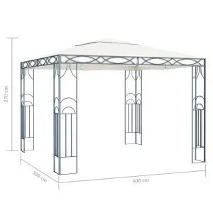 Berkfield Gazebo with LED String Lights 300x300 cm Cream