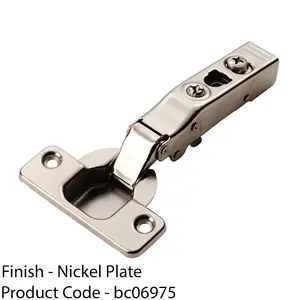 Adjustable Soft Close Cupboard Hinges - Polished Nickel - Full Overlay Cabinet