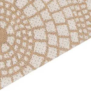 Jute Area Rug 160 x 230 cm Beige and White ARIBA