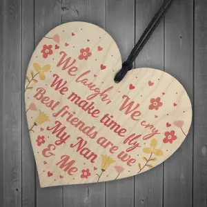 Red Ocean Cute Nan Gift Wooden Heart Mothers Day Gift For Nan Birthday Gift Grandparent Plaque Thank You Gift