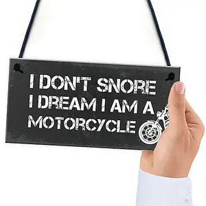 Red Ocean Motorbike Gifts For Men Funny Hanging Sign DREAM I AM A MOTORCYCLE Funny Garage Sign Biker Gifts For Him