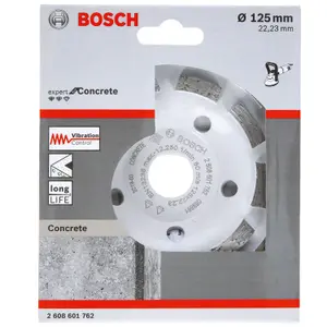 Bosch Professional Double Row Diamond Grinding Head for Concrete - Long Life, 125 x 22.23 x 5 mm