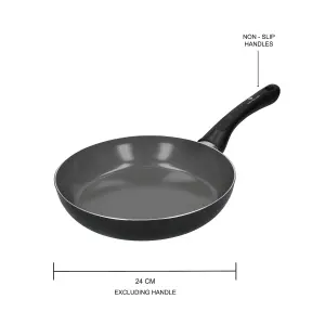 3pc Can-to-Pan Recycled Aluminium & Ceramic Frying Pan Set with 3x Non-Stick Frying Pans Sized 20cm, 24cm and 28cm