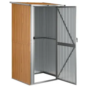 Eas Garden Shed Galvanised Steel Storage Shed Tool Organiser Brown