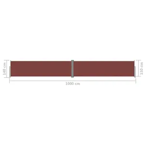 Berkfield Retractable Side Awning Brown 140x1000 cm