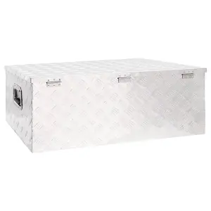 Berkfield Storage Box Silver 100x55x37 cm Aluminium