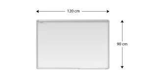 ALLboards Vitreous Enamel Whiteboard dry erase ceramic surface aluminium frame 120x90 cm P3