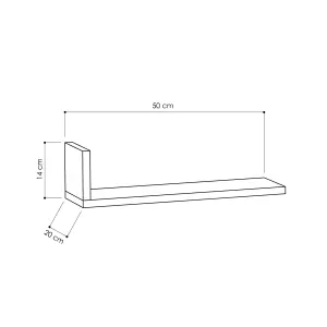 Decortie L-Shape Wall-Mounted Floating Shelf Set 3-Piece Modern Display Unit White 50x20x14cm