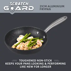 Prestige Scratch Guard Black Round Aluminium Induction Suitable Non-Stick Frying Pan 21cm