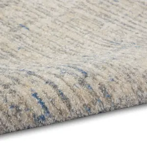 Beige Modern Easy to Clean Abstract Rug for Living Room, Bedroom, Dining Room - 229cm X 300cm