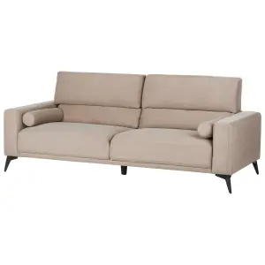 3 Seater Fabric Sofa Taupe ANGE