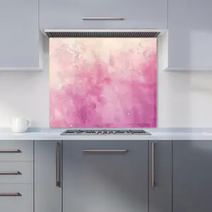 Pink Textured Effect Premium Glass Kitchen Splashback W600mm x H750mm