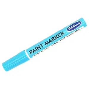 Oil-based Paint Marker Pen Permanent for Tyres Rubber Stone Leather Fabric Plastic Glass (Light Blue)