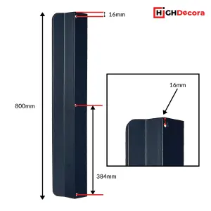 highdecora Long Profile Pull Handle V Style for Furniture Wardrobe, Kitchen Cabinet, TV Unit, Drawer (1, Black)