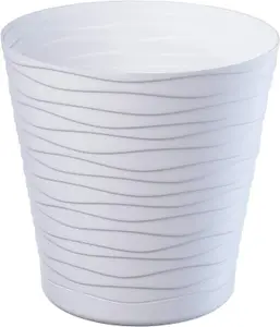 Plant Pot Flowerpot Wave Plastic Crystal Modern Decorative White 19cm