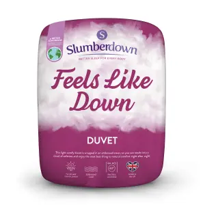 Slumberdown Feels Like Down Double Duvet 10.5 Tog All Year Round Quilt Ideal for Summer & Winter Machine Washable 200x200cm