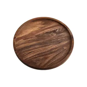 Interiors by Premier Kora Dark Wood Round Tray 30cm