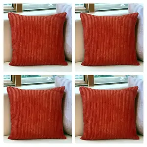 Natica Square Scatter Cushion Cover Pack of 4 Red