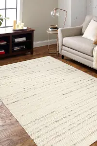 NEPAL 2100 white / natural grey - woolen, double-sided, natural 160x220 cm