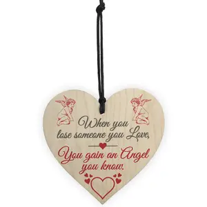 Red Ocean Lose Someone Angel Memorial Bereavement Grave Hanging Plaque Family Gift Sign