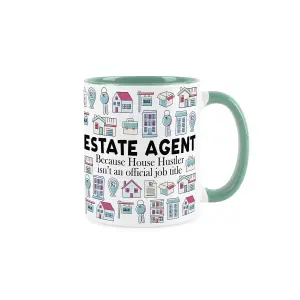 Estate Agent Mug - Humorous Realtor Property Sales Themed Novelty Gifts - Tea/Coffee Hot Drinks Turquoise Ceramic Cup Present