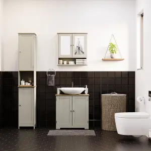 Bath Vida Priano Grey 2 Door Tall Bathroom Cabinet