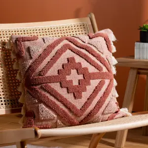 furn. Kalai Geometric Tufted Feather Filled Cushion